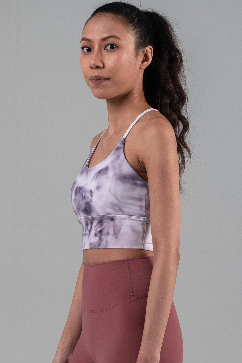 AIRLEA White Marble Sports Bra